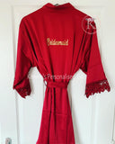 Burgundy Lace Robe