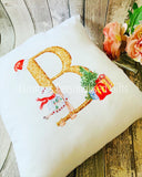 Gold Letter Christmas Cushion